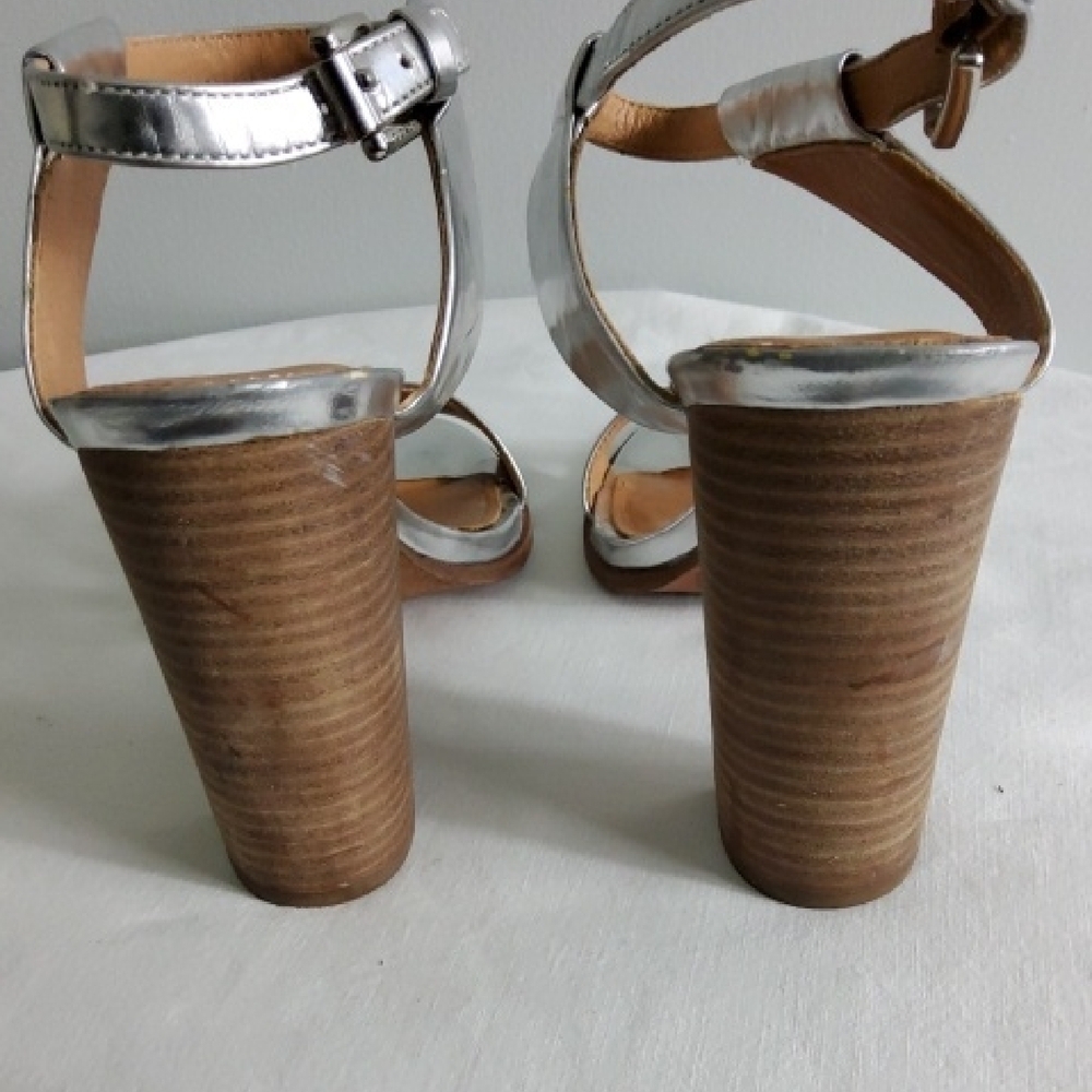 Coach Silver Block Heel Sandals - Picture 4 of 12